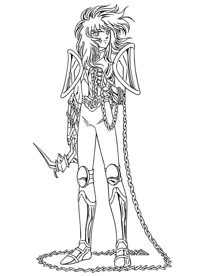 Andromeda Shun from Saint Seiya Coloring Page - Anime Coloring Pages
