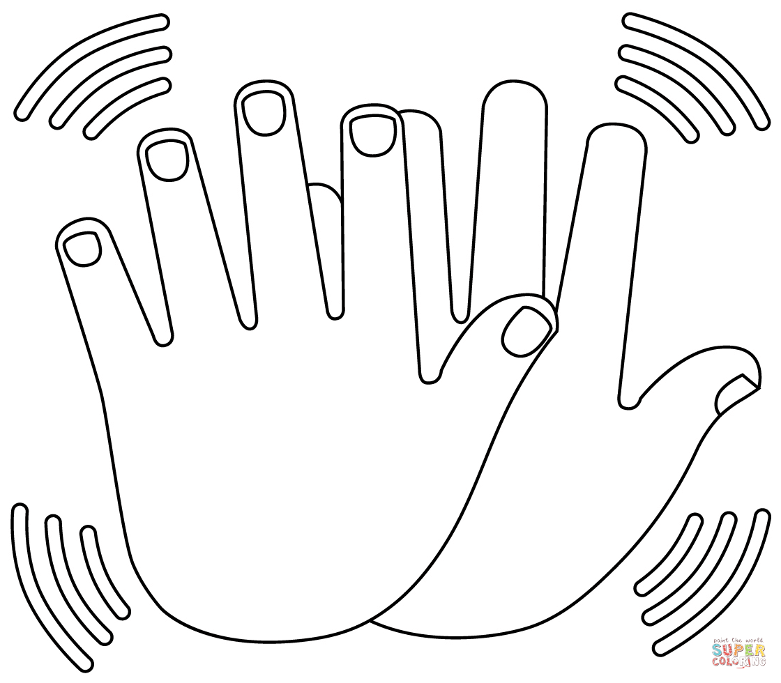 Clapping Hands coloring page | Free Printable Coloring Pages