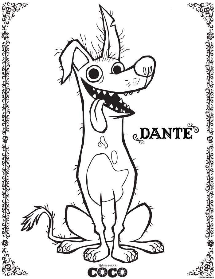 Disney Pixar COCO Printables Coloring Sheets - Miguel, Dante ...