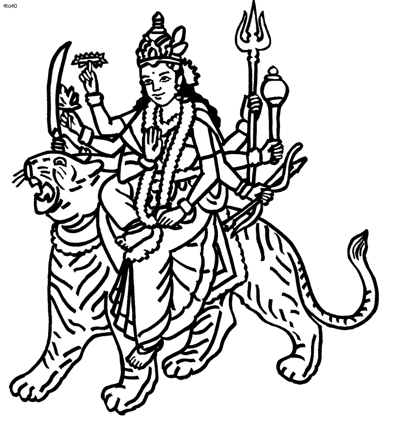 clipart of maa durga Colouring Pages - ClipArt Best - ClipArt Best