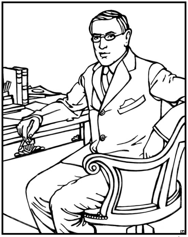 Woodrow Wilson Coloring Pages | Purple Kitty