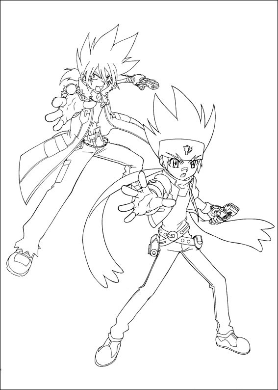 Gingka And Kyoya Coloring Page - Free Printable Coloring Pages for Kids
