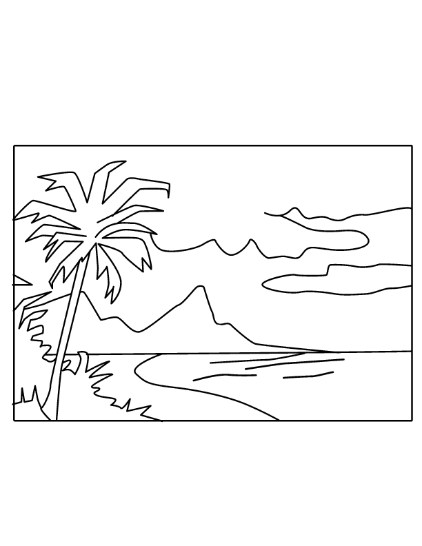 Free Printable Beach Scene Coloring Pages - High Quality Coloring ...