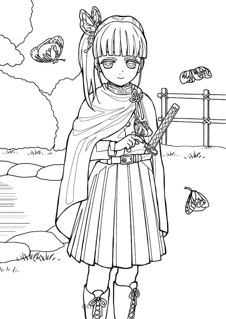 Printable Kanao Tsuyuri Coloring Pages - Anime Coloring Pages