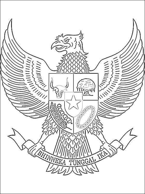 National Emblem of Indonesia Coloring Page - Free Printable Coloring Pages  for Kids