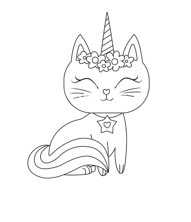 Unicorn Cat Coloring Pages - Free Printable Coloring Pages for Kids