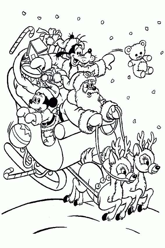 Mickey mouse christmas coloring pages to download and print for free