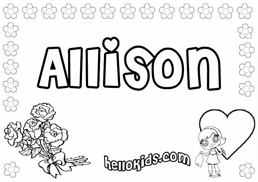 Alisson Name Coloring Pages - Coloring Nation