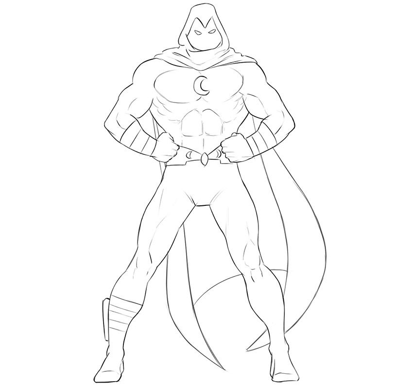 How to Draw Moon Knight - Geek-Blog.net