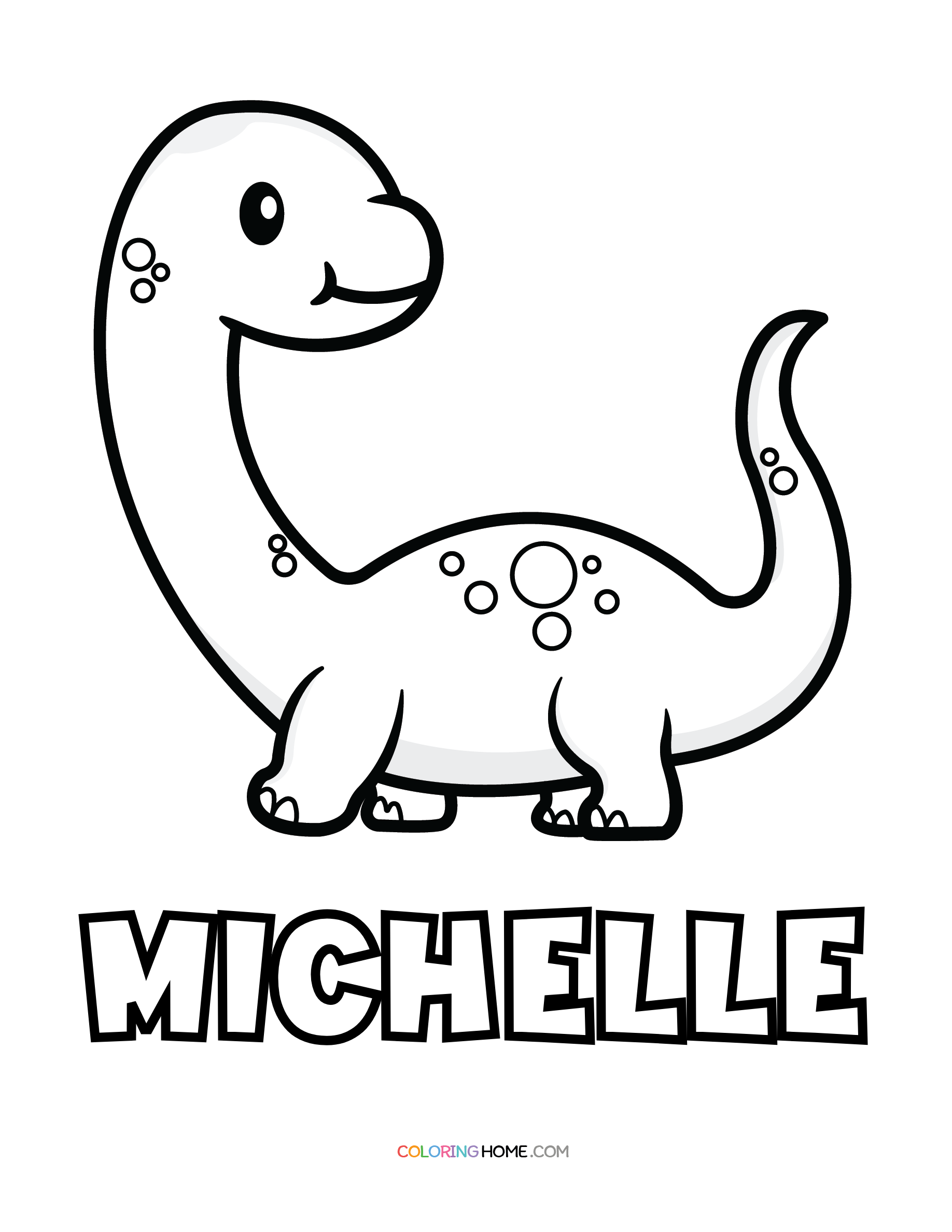 Michelle dinosaur coloring page