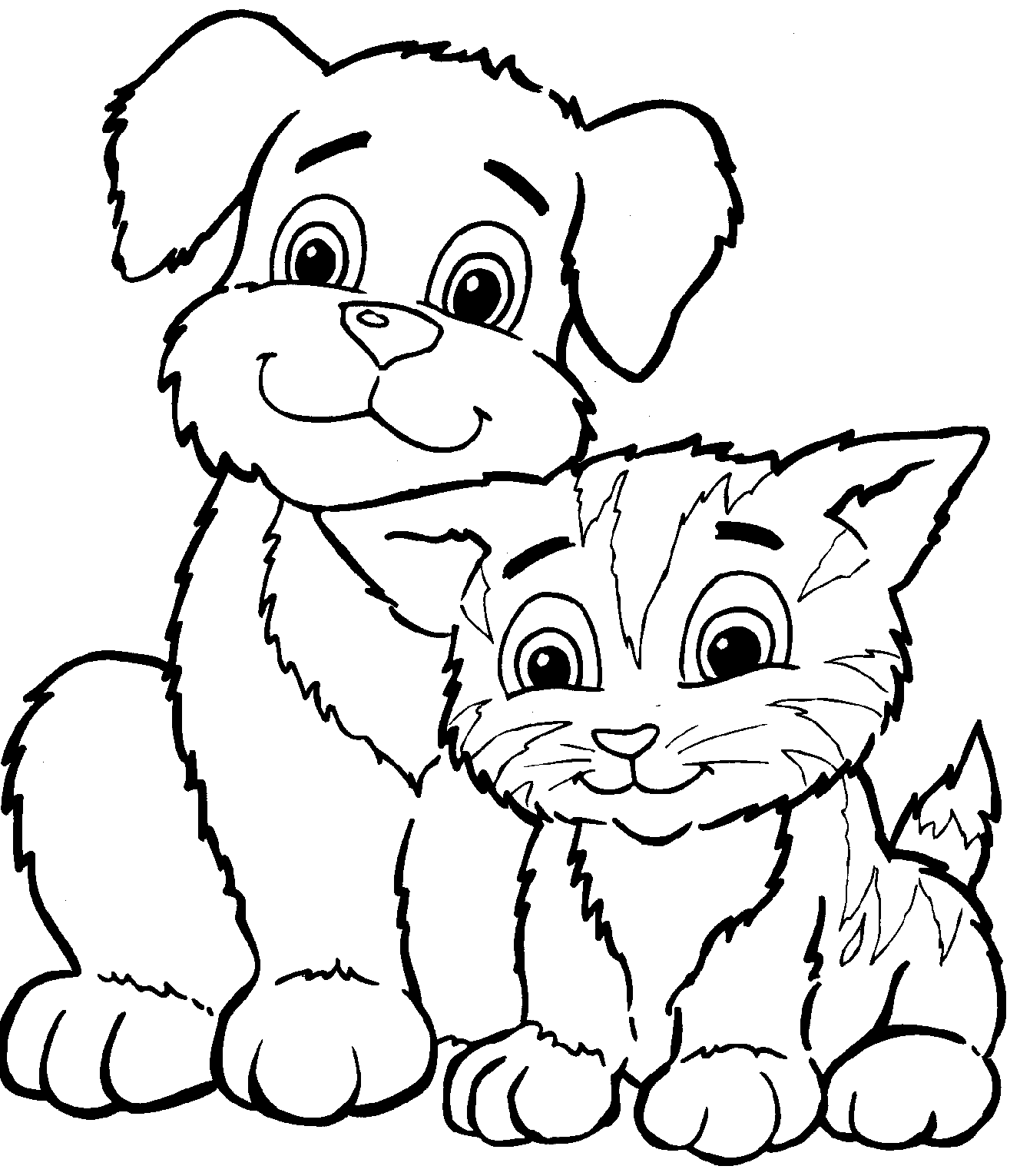 Puppies And Kittens Colouring Pages Puppy And Kitten Coloring ...