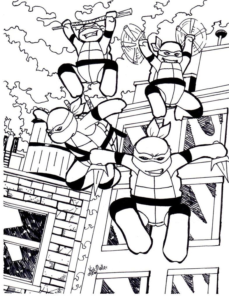 Chibi Ninja Turtles Coloring Pages - Coloring Pages For All Ages