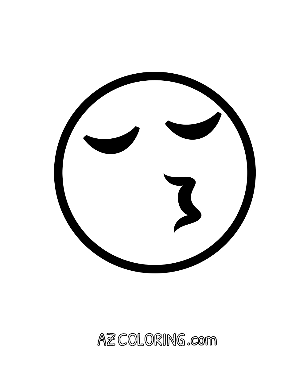 Kissing Face With Closed Eyes Emoji Coloring Page