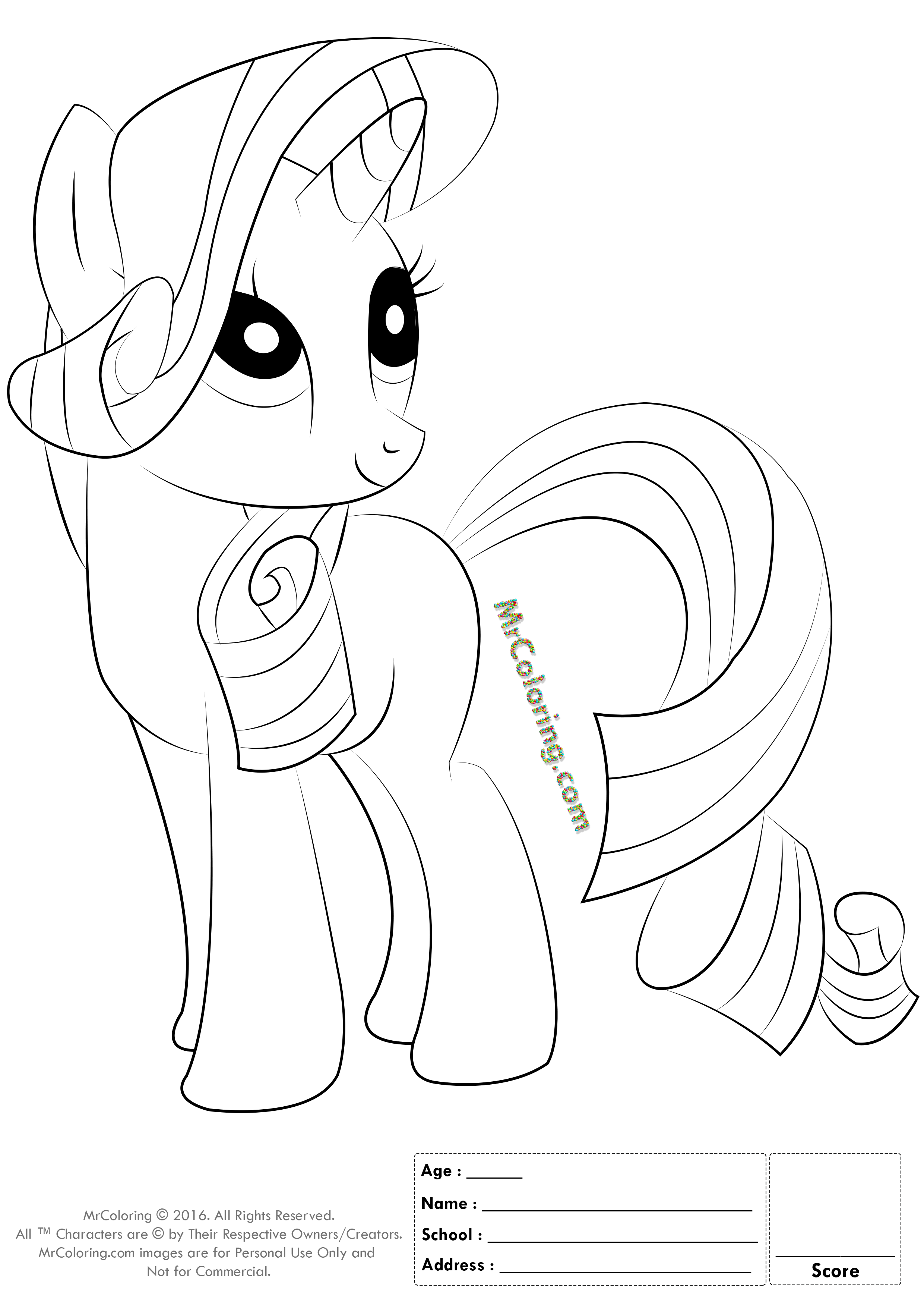 My Little Pony Rarity Coloring Pages - 1 | MrColoring.com