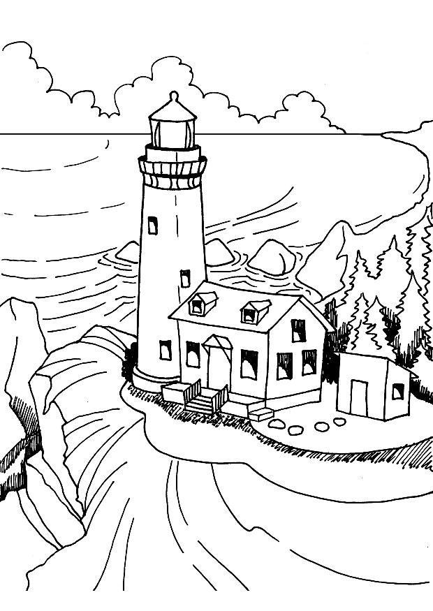 Coloring Page lighthouse - free printable coloring pages - Img 7363