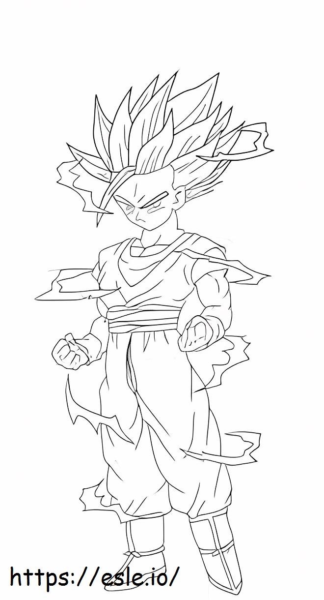 Super Saiyan Gohan Enojado coloring page