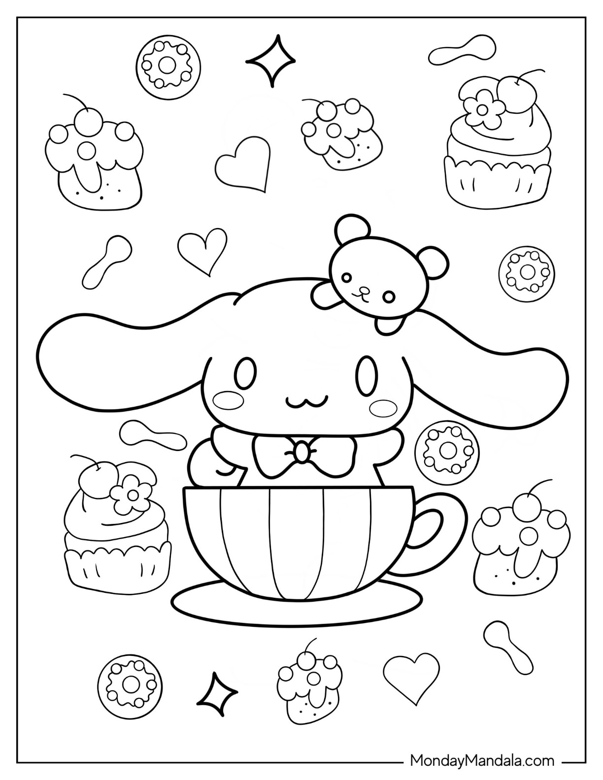 Cinnamoroll Coloring Page Free PDF Printables Coloring Nation