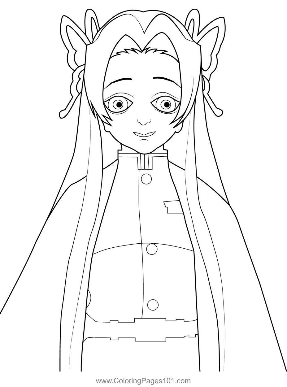 Kanae Kocho Demon Slayer Coloring Page ...