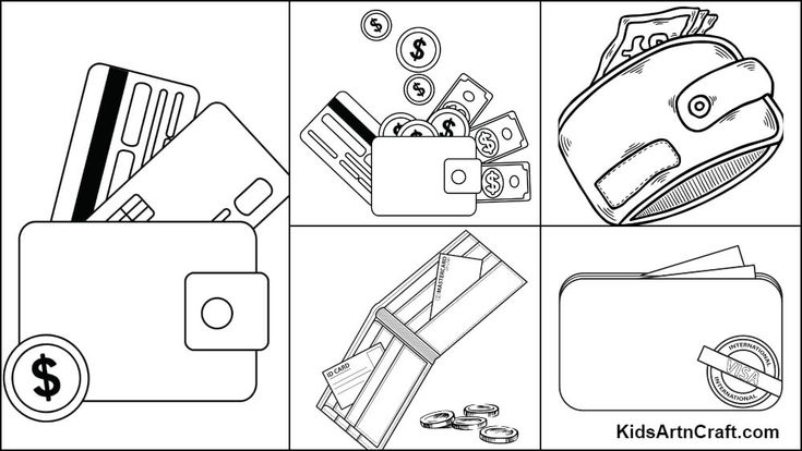 Wallet Coloring Pages For Kids – Free ...