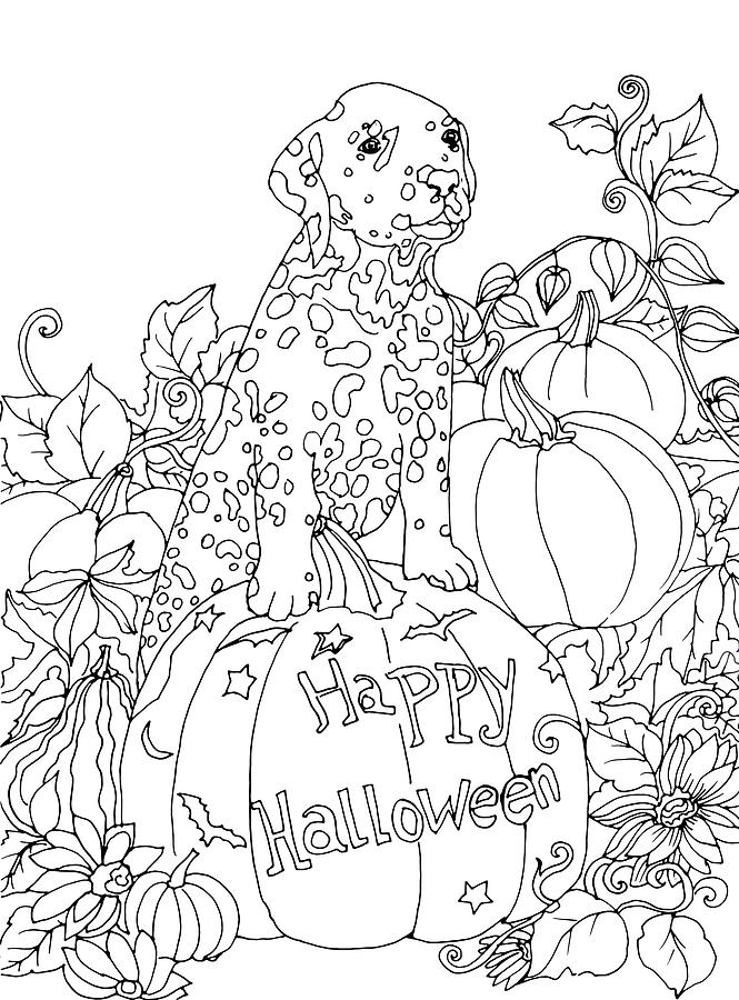 Happy Halloween dog Drawing by Valentina RA - Pixels