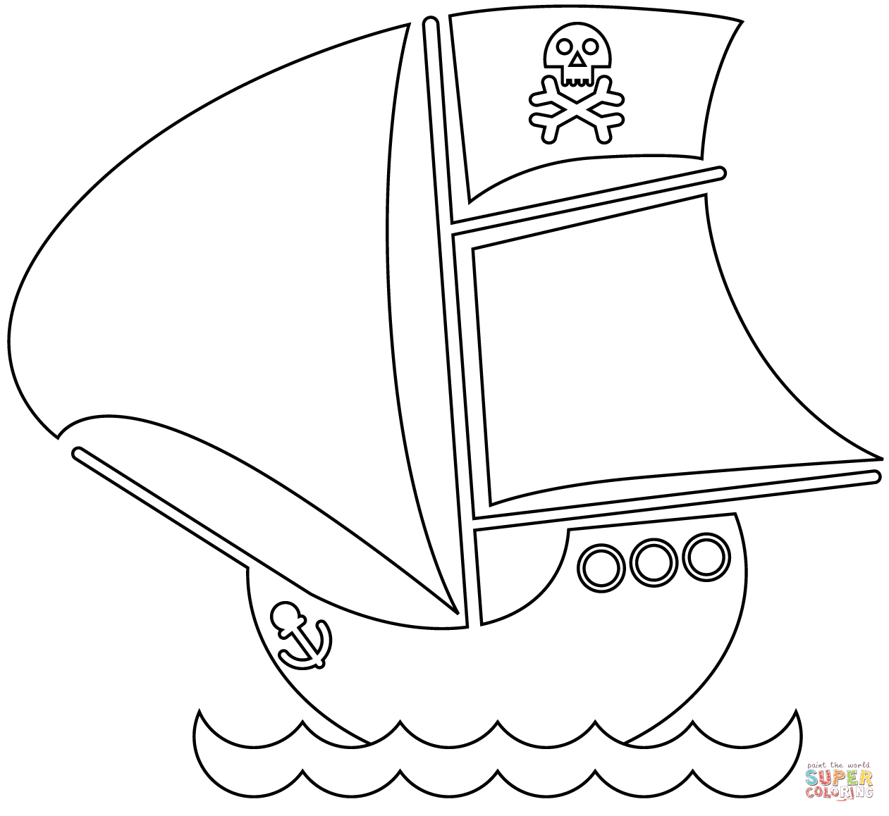 Pirate Ship coloring page | Free Printable Coloring Pages
