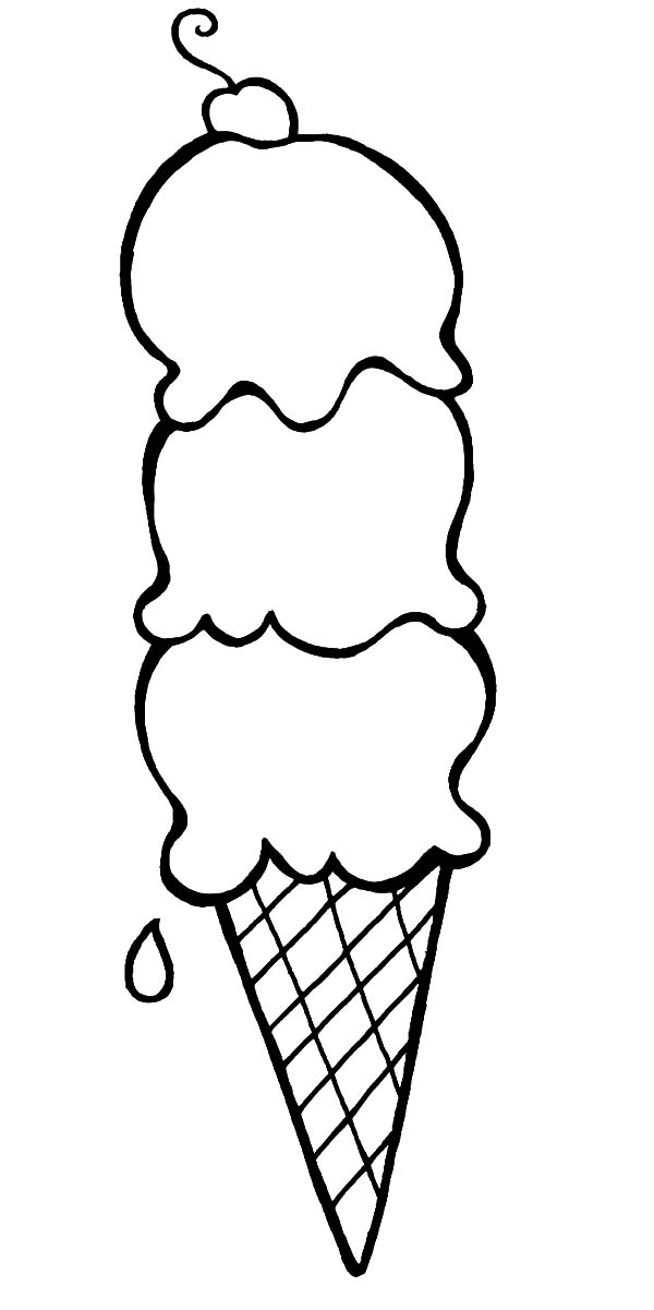 Ice Cream Cone Melting in Summer Coloring Pages | Bulk Color - ClipArt Best  - ClipArt Best