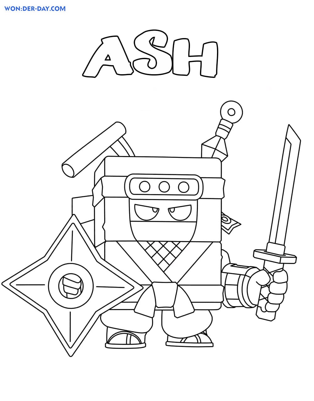 Ash Brawl Stars coloring pages | Free printable coloring pages