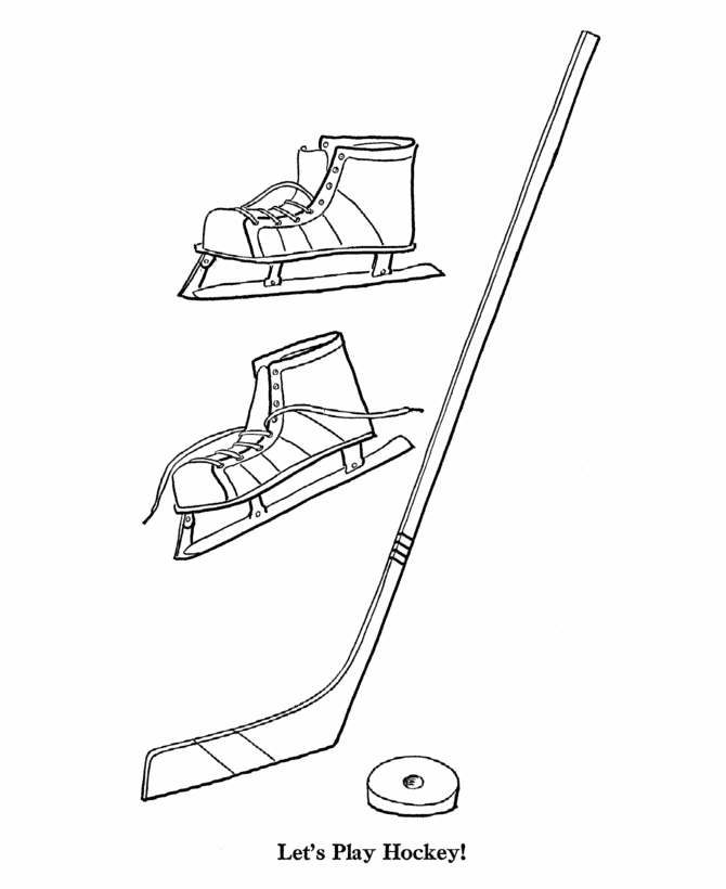 Bluebonkers : Printable Winter Coloring pages - Hockey Stick