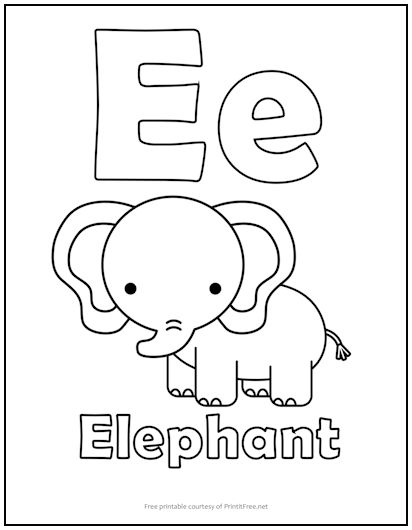 Alphabet Letter “E” Coloring Page | Print it Free
