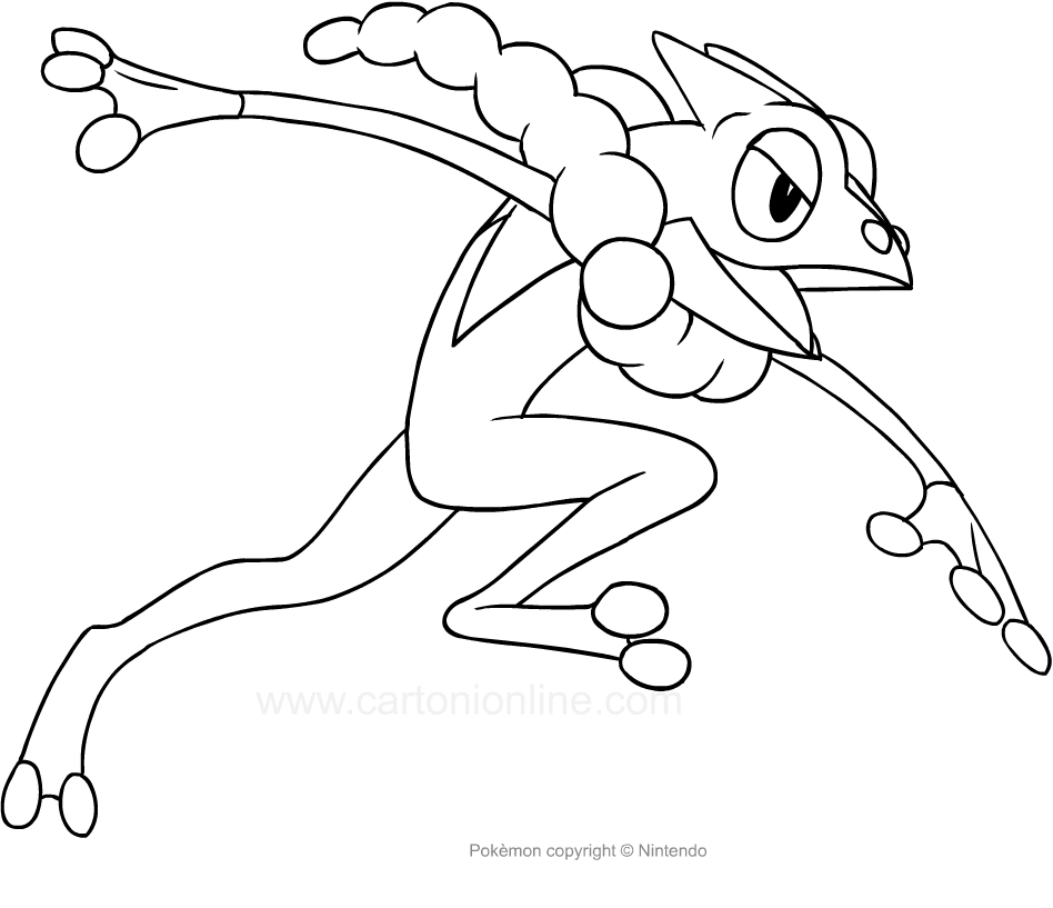 Drawing Frogadier of the Pokemon coloring page