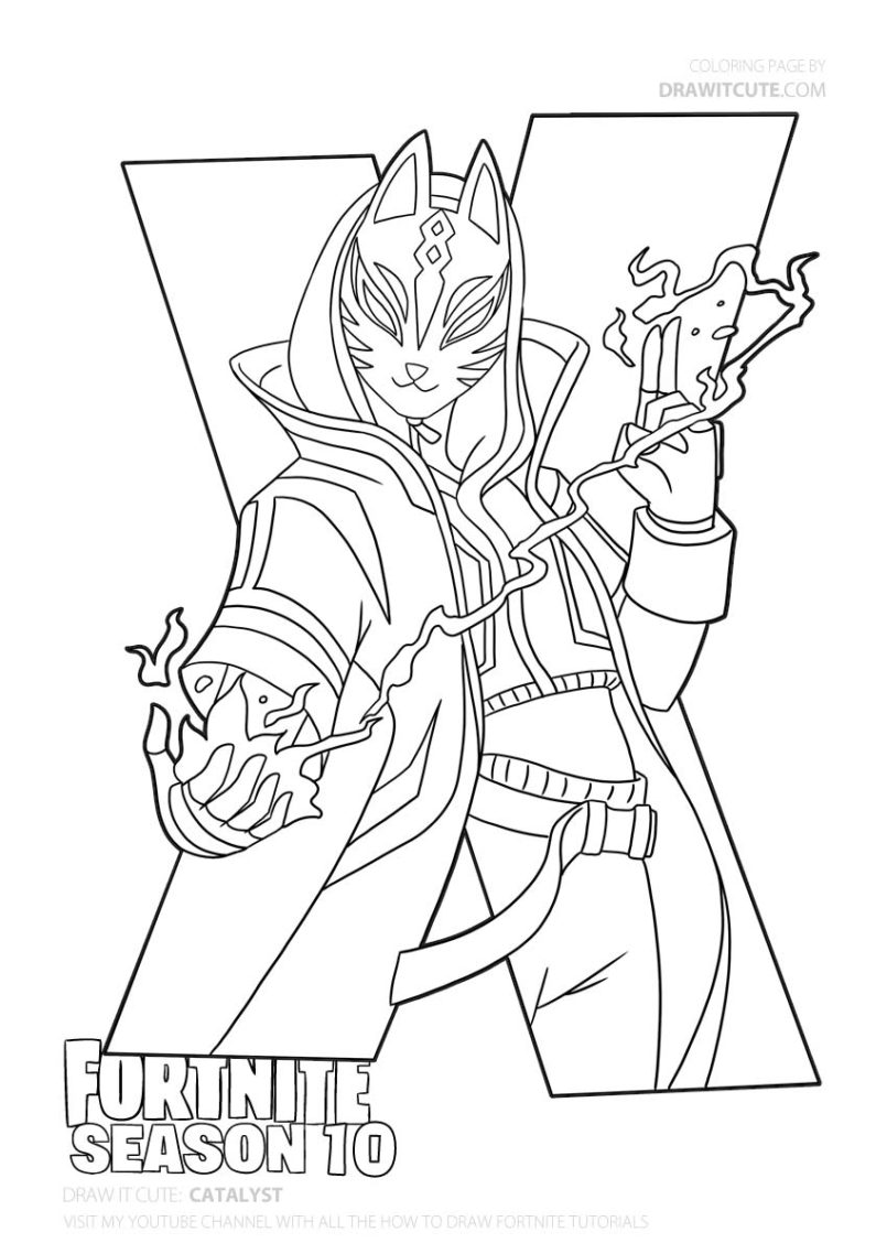 Coloring Pages : Hunting Rifle Fortnite Coloring Page Super ...