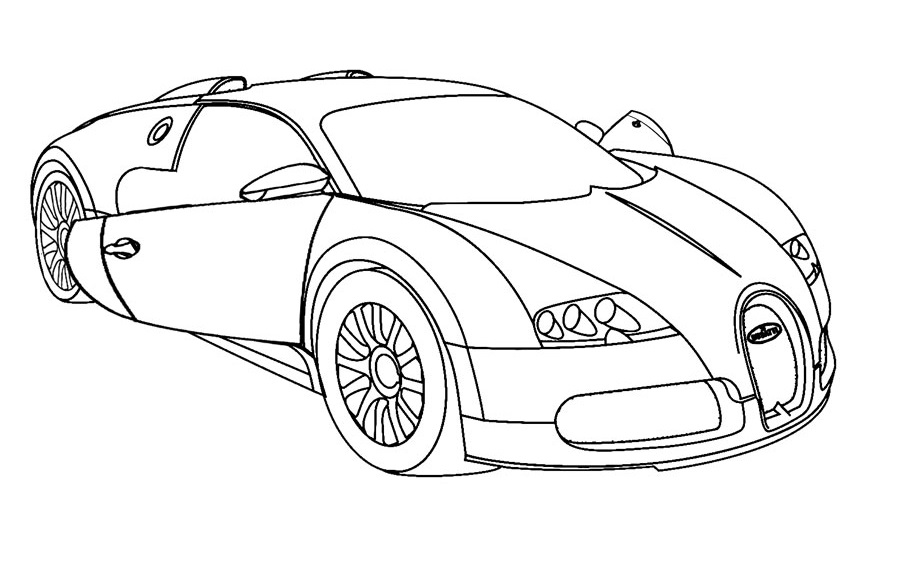 Bugatti coloring book with open doors to print and online