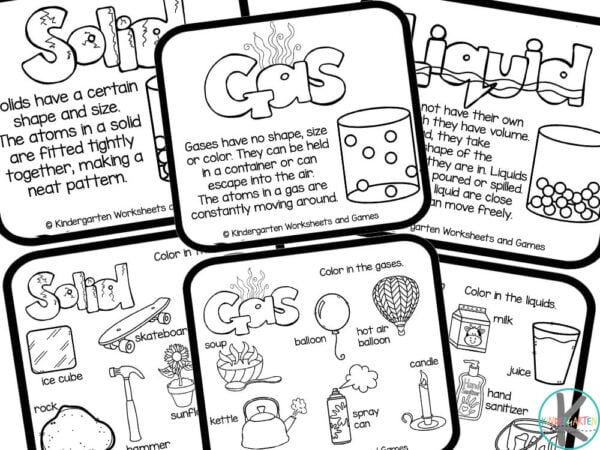 FREE Printable States of Matter Coloring Pages