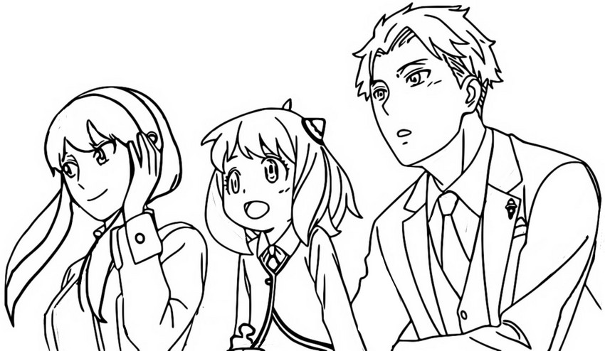 Coloring page Spy x Family : Loid & Yor & Anya 14