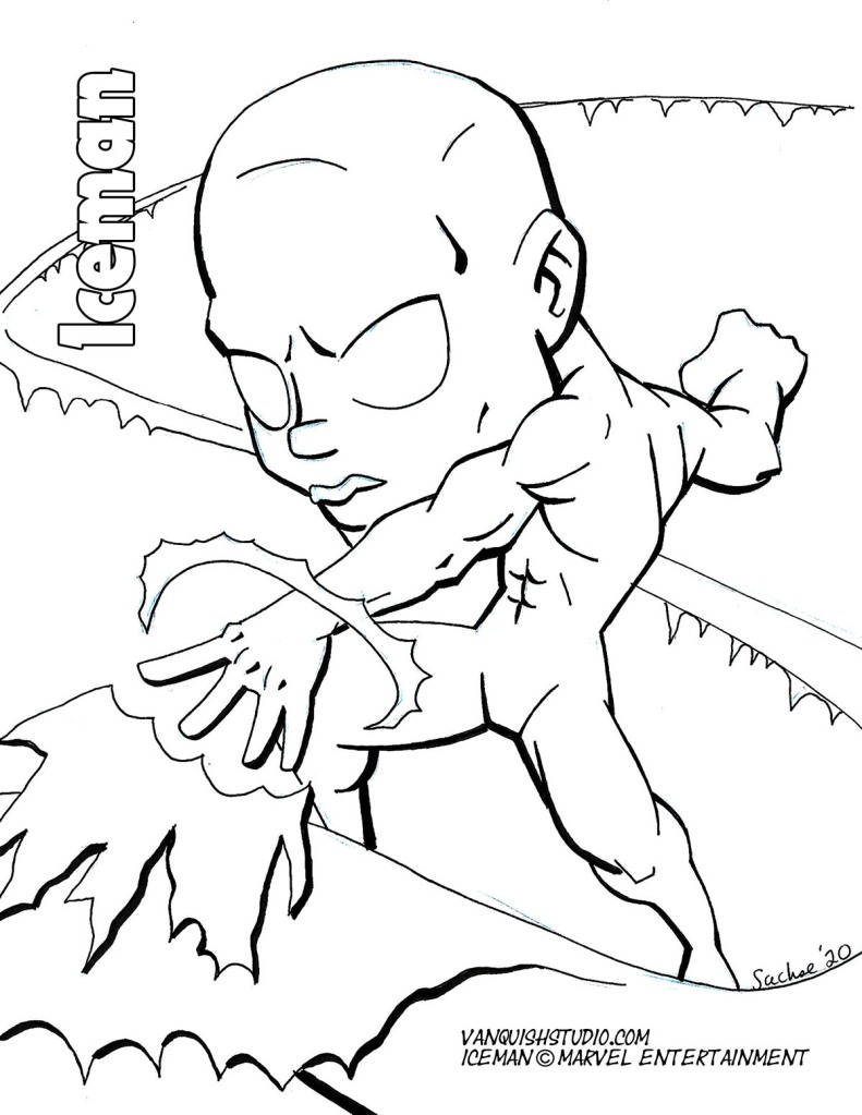 New Coloring Page – Iceman! | Vanquish Studio