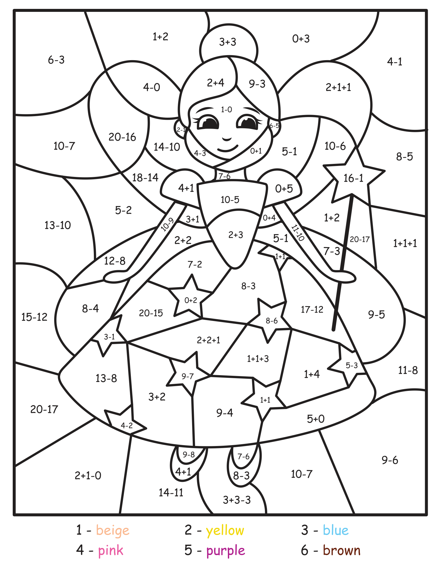 10 Best Printable Princess Color By Number Pages - printablee.com