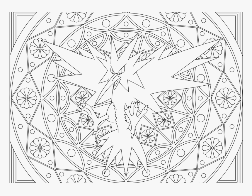 Zapdos Printable Coloring Pages Clipart , Png Download - Arbok ...