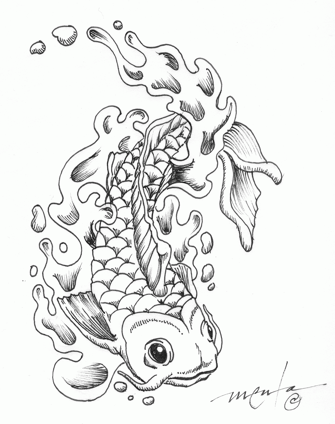 Koi fish coloring pages to download and print for free