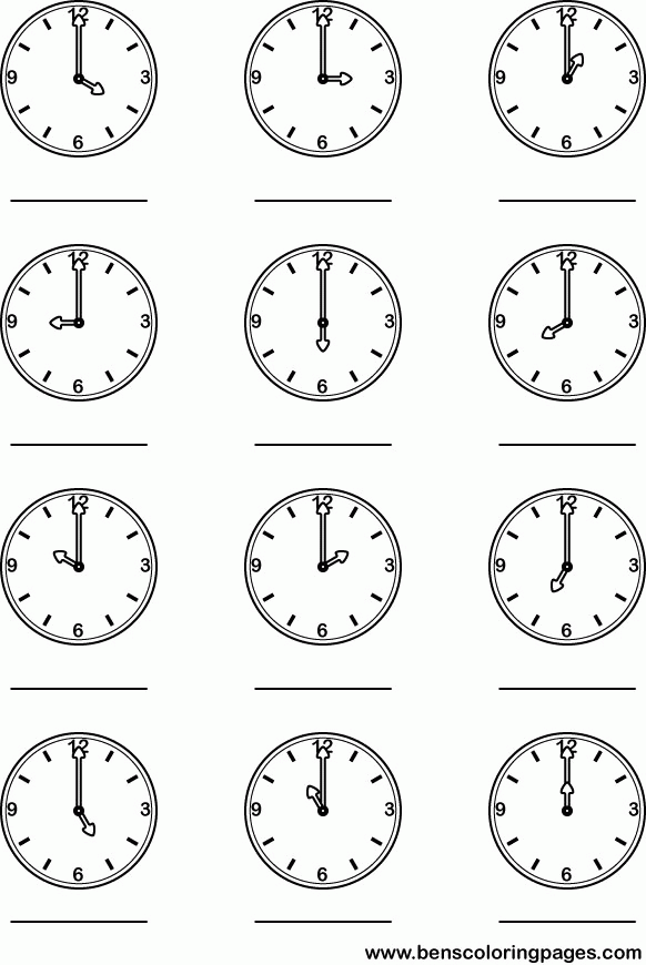 CLOCK COLORING PAGES Â« ONLINE COLORING