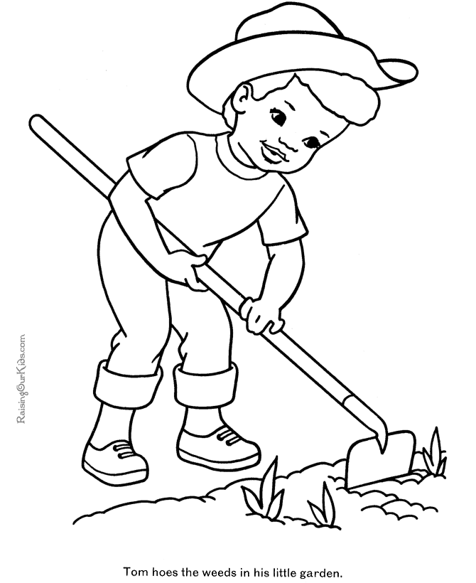 Farmer coloring page - On the Farm