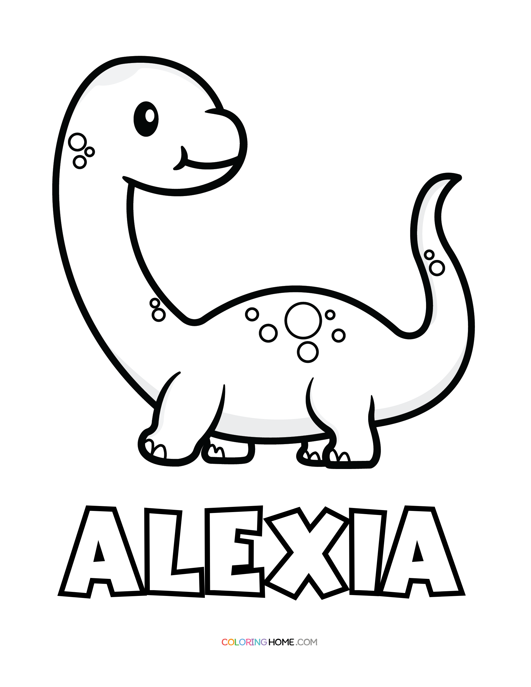 Alexia dinosaur coloring page