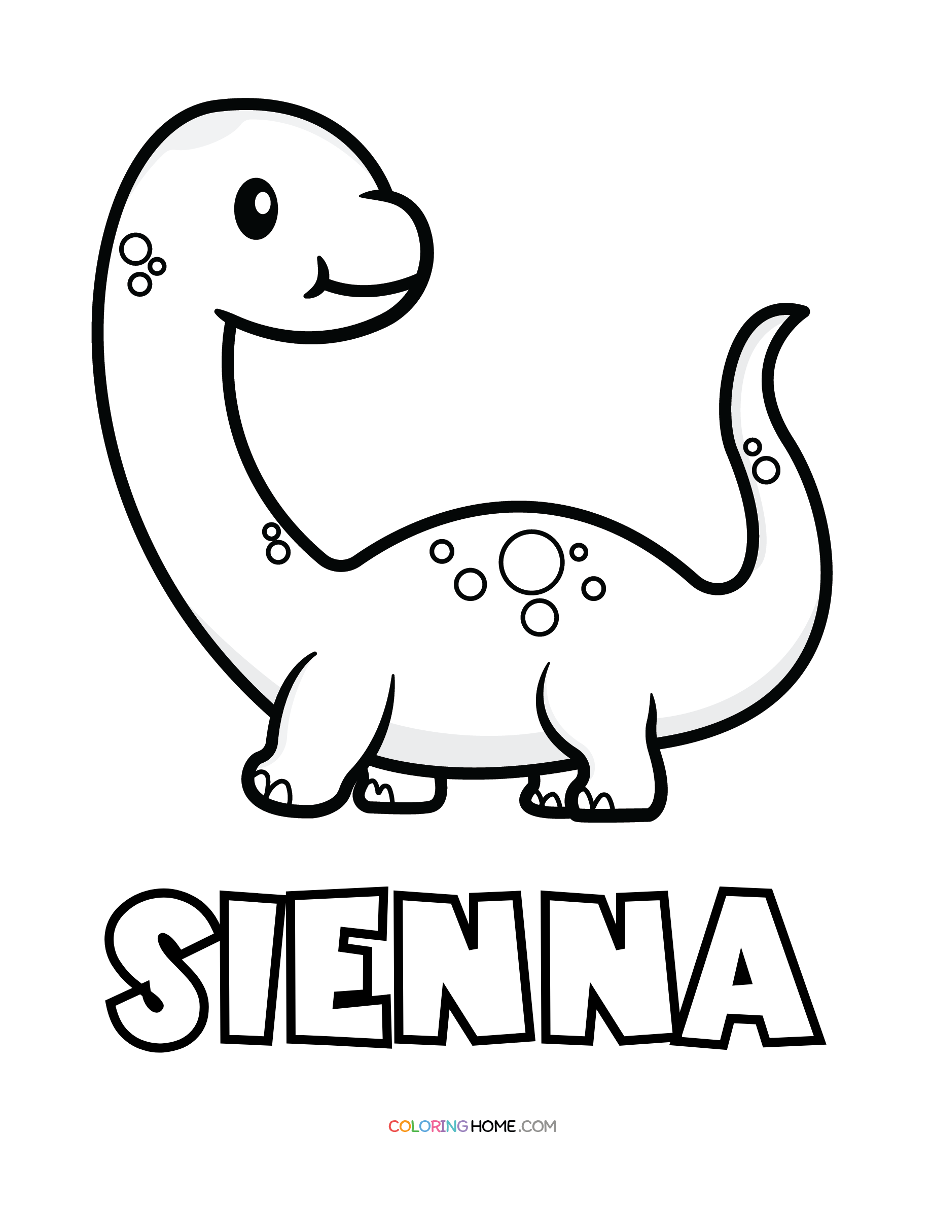 Sienna dinosaur coloring page