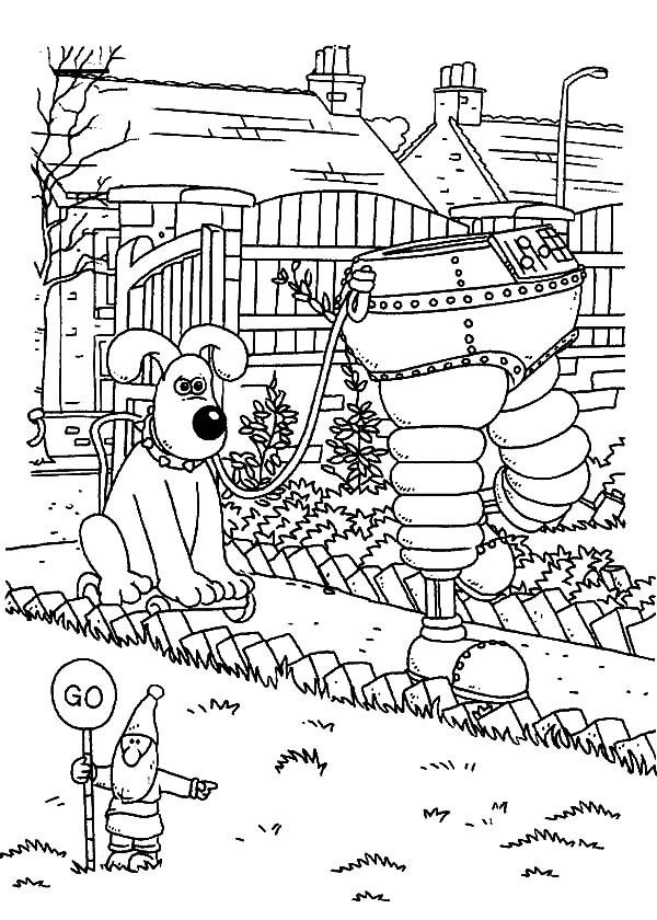 Wallace and Gromit Testing Artificial Feet Coloring Pages | Best ...