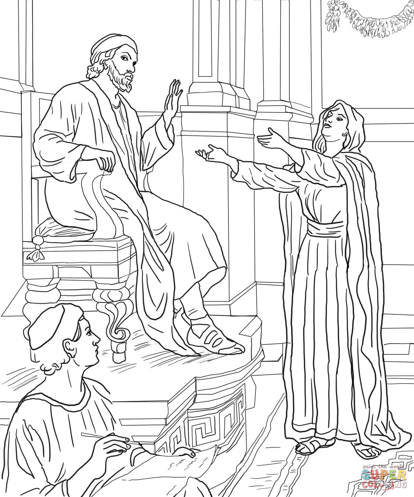 Parable of the Persistent Widow coloring page | Free Printable Coloring  Pages