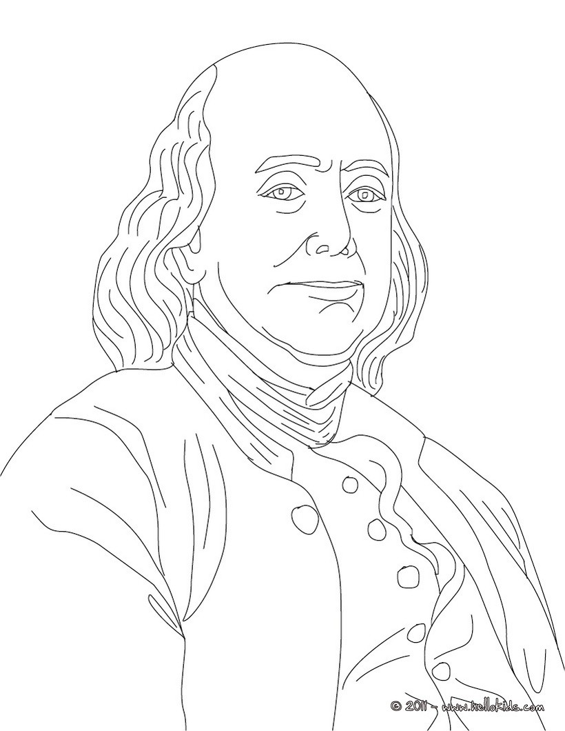 Benjamin Franklin coloring page
