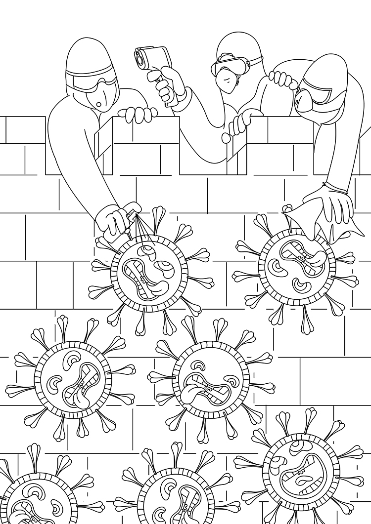 Fighting CoronaVirus Coloring Pages