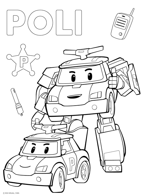 Robocar Poli coloring page printable | Kitty coloring, Hello kitty coloring,  Coloring books