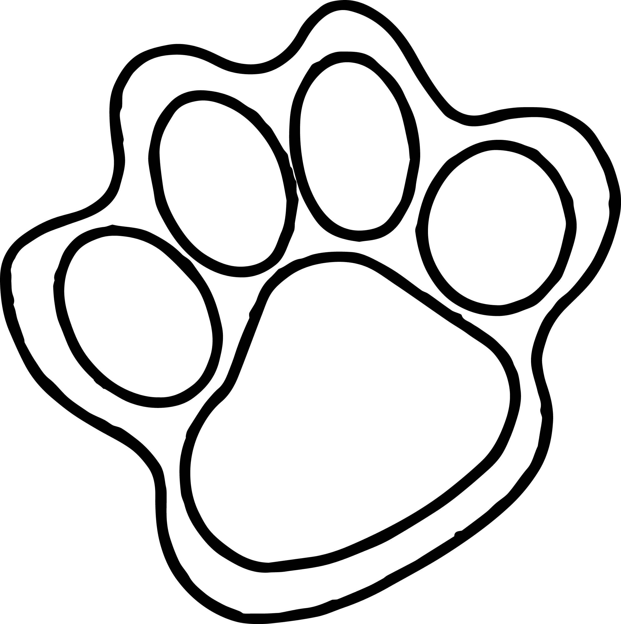 Coloring Pages Of Tiger Paw Prints - PeepsBurgh