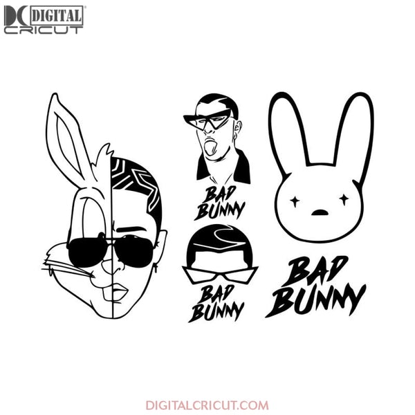 Bad Bunny Svg, Bad Bunny Silhouette Cut Files, Bad Bunny Monogram, Bad –  Digitalcricut