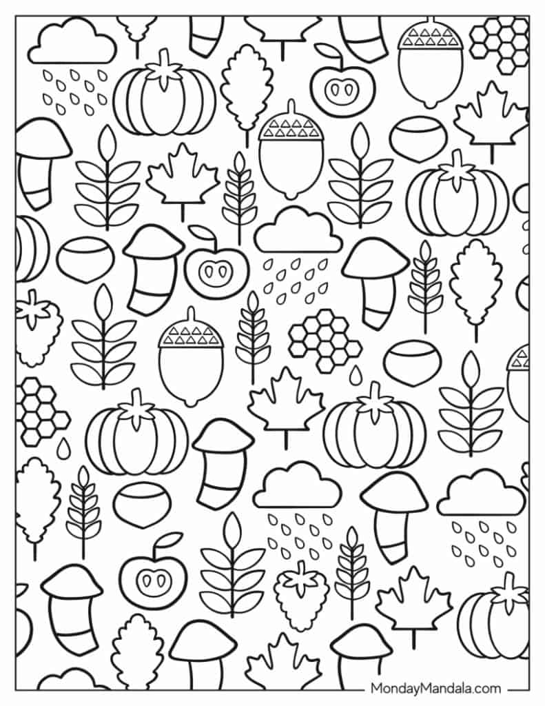 68 Autumn & Fall Coloring Pages (Free ...